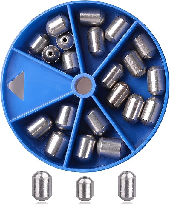 OROOTL Fishing Sinkers Iron Weights Set, Egg Oval Shaped Fishing Weight Assortment Bass Casting Tool Fishing Terminal Tackle Box