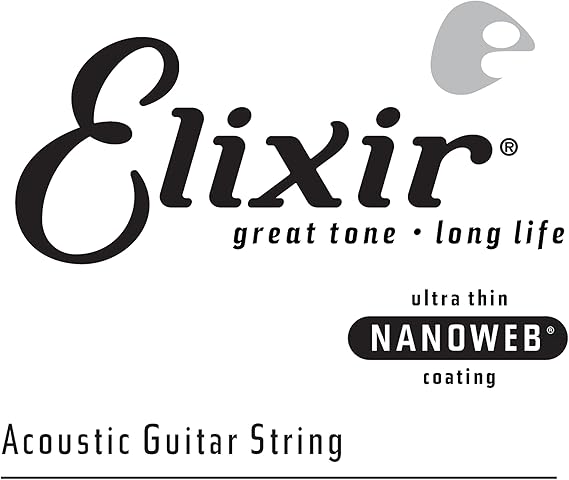 Elixir Strings Acoustic Phosphor Bronze Guitar String NANOWEB Coating, .053