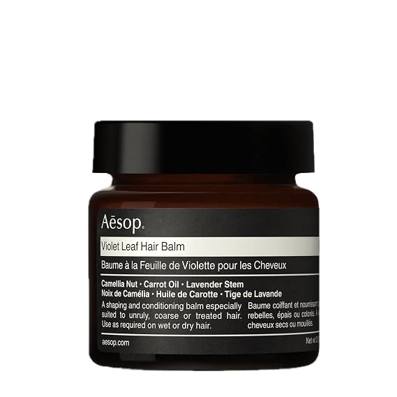 Aesop Violet Leaf Hair Balm | Shaping Balm with Camellia Nut, Carrot Oil & Lavender Stem | Conditions, Softens & Styles Coarse or Treated Hair | 60 mL/ 2 oz