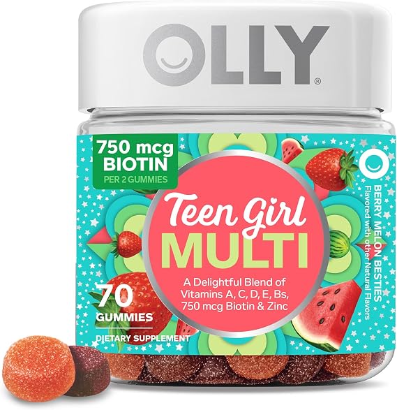 OLLY Teen Girl Multi Gummy, Healthy Skin and Immune Support*- 70 Count