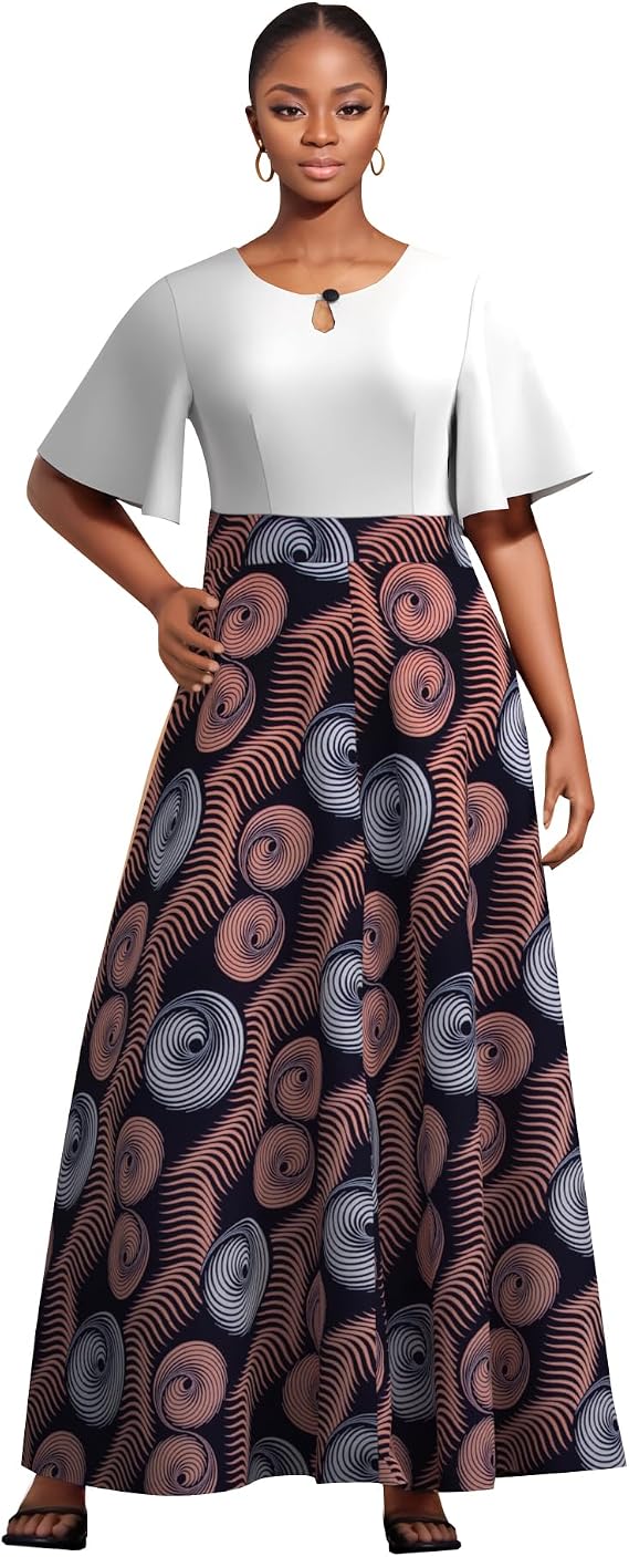 Party Dress African Dresses for Women Maxi Clothes Graceful Print Wax