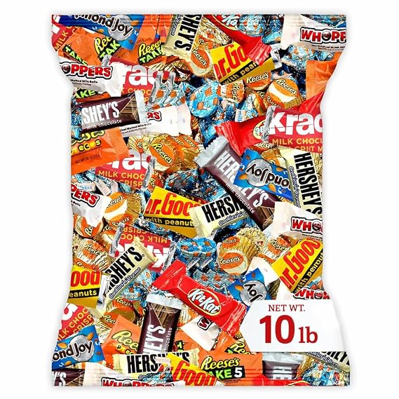 Chocolate Assorted Bulk Candy - 10 LB Chocolate Candy Variety Pack - Bulk Chocolate, Milk ChocolateCandy, Dark ChocolateCandy - Bulk Candies Mix - Variety Pack - July 4th