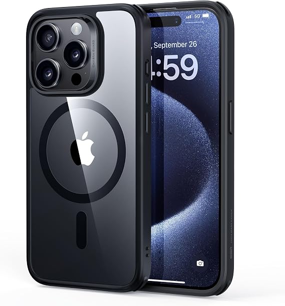 ESR Classic Hybrid for iPhone 15 Pro Max Case, Clear Black