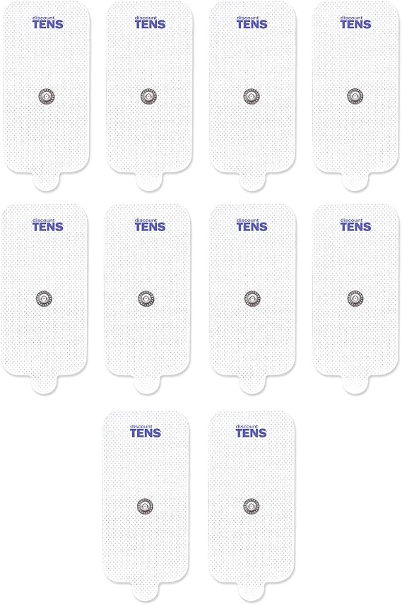 TENS Electrodes, Premium Quality XL Replacement Pads for TENS Units, 5 Pairs of Snap TENS Unit Electrodes (10 TENS Unit Pads), 2 inch x 4 inch, Discount TENS Brand