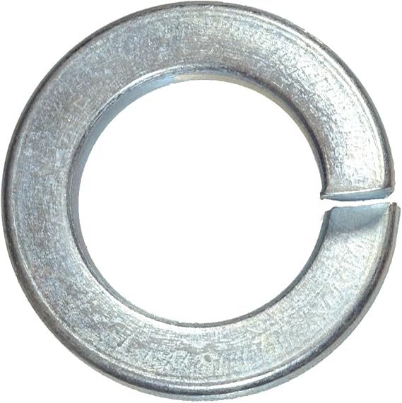 Hillman 100 Pcs Split Lock Washers (1/4") | Zinc-Plated Steel Lock Washers for Bolts, Nuts & Screws | Vibration-Resistant Fastening Hardware for Wood, Metal, Construction & Repair