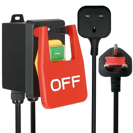 220V Single Phase On/Off Switch,Industrial On Off Push Button Switch with Large Stop Sign Paddle Switch for Quick Power Off for Table Saws and Other Electrical Equipment