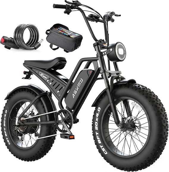 Electric Bike for Adults, 20 Inch Fat Tire Ebike for Off Road and Commuting | All Terrains Electric Bicycles with 1500W Peak Motor, 48V 15AH Removable Battery, 50-60 Miles PAS Range, 7-speed Gears