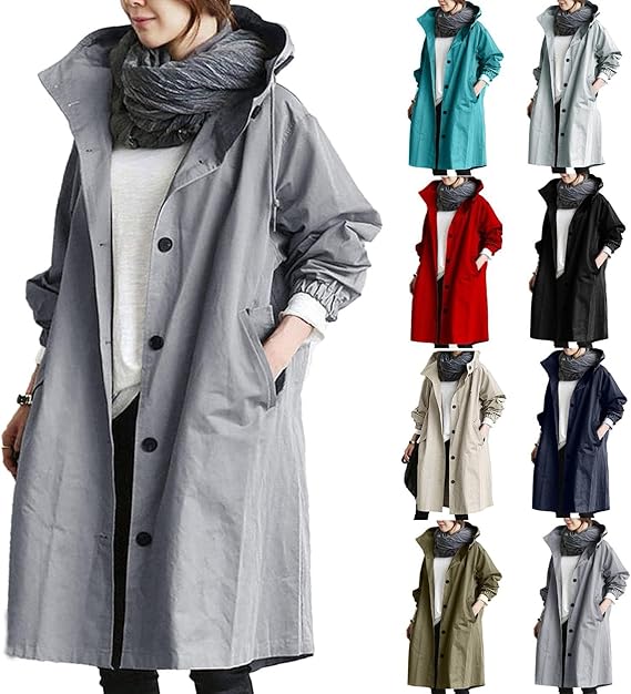 Lightweight Waterproof Jacket Active Outdoor Trench Zipper Hiking Walking Cycling Quick Dry Rain Coats for Women Loose Comfortable Coat Outwear ladies Elegant waterproof jackets