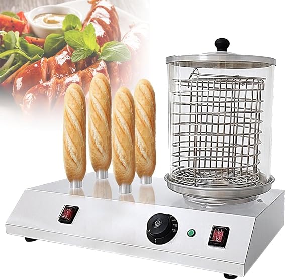 Electric hot dog steamer, 2 in 1 hot dog maker and bread warmer with temperature control for hot dogs, egg rolls