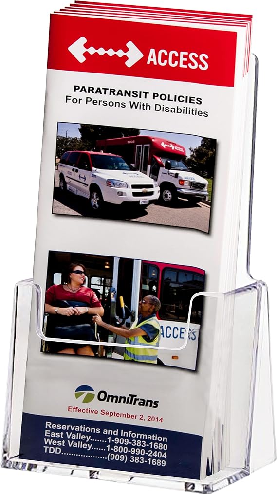 Clear-Ad - Acrylic Trifold Brochure Holder - Rack Card Display - Pamphlet Stand - LHF-S100 (Single Pack)