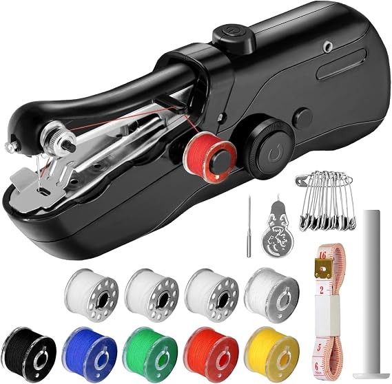 Handheld Sewing Machine, Handheld Sewing Machine,Mini Portable Electric Sewing Machine for Beginners Adult (Black)