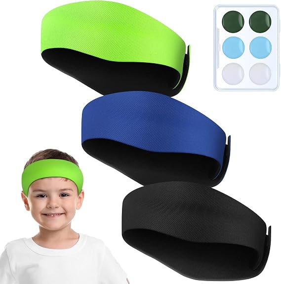 Zhanmai 3 Pcs Swimming Headband 3 Pair Silicone Earplug, Elegant Color