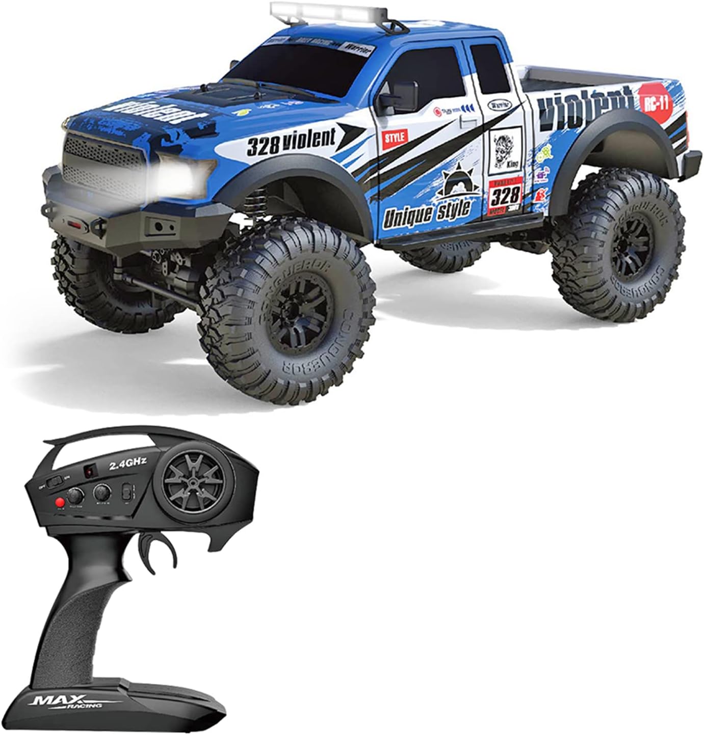 RC Off-Road Truck RC Car Remote Control Car Full Proportional 110 2.4GHz 4WD 15kmh Climbing Car RTR Toy for Kids Boys