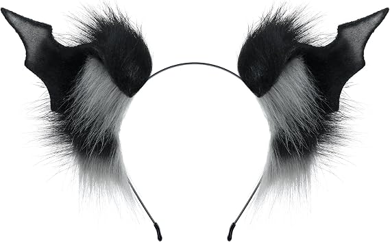 BNLIDES Handmade Devil Bat Ears Headband Adult Cosplay Costume Accessories for Halloween, Anime Con, Stage Performance