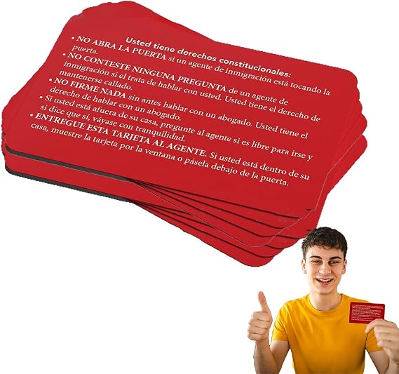 10Pcs Know Your Rights Card - U.S. Citizenship, Naturalization Test Study Guid Us Citizens, Constitutional Rights Cards, Tarjeta Roja Para Immigrantes, for Non-Citizens on How to Assert Rights