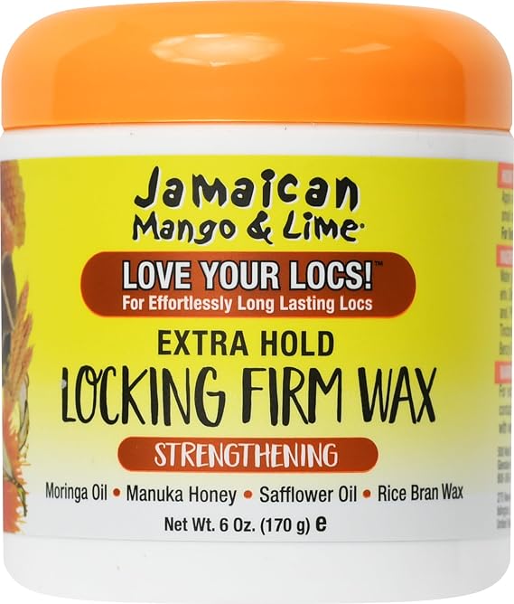 Jamaican Mango & Lime Love Your Locs Locking Firm Wax Strong Hold Styling Wax for Locs, Twists & Braids Strengthens, Conditions & Hydrates 6 oz