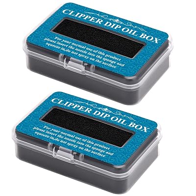 2Pcs Electric Shaver Oil Box Professional Hair Trimmer Lubricant Sponge for Home, Salon & Barber Use Portable Clipper Dip Oil Box for Hair Styling