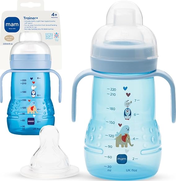 MAM Trainer Sippy Spill-Proof Cup 8 oz. Transition Cup 4+ Months, 1 Pk