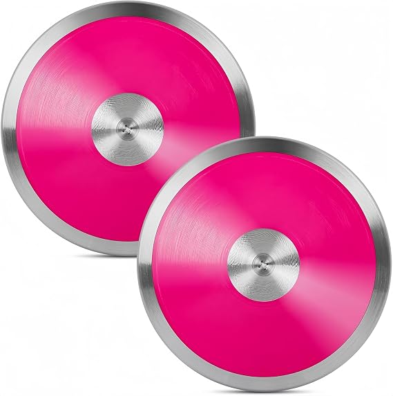 2 Pack 1kg Sports Training Discus for Track and Field, Nylon Practice Discus with Smooth Steel Rim and Center, 1 kg Boys Girls Women Men Discuses Throwing Equipment for Outdoor Beginners