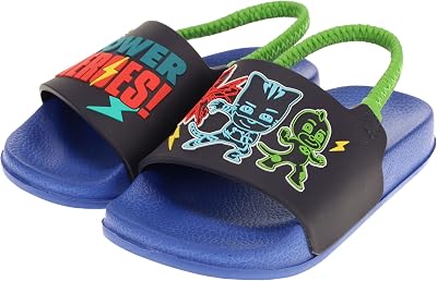 PJ Masks Sandals for Toddlers, Boys Power Heroes Mis-Match Slide Sandals