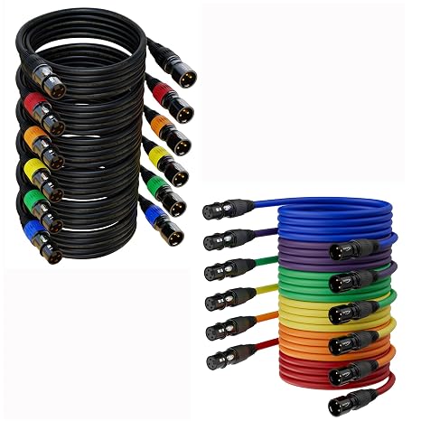 XLR Cables 25ft 6pack Color Coded