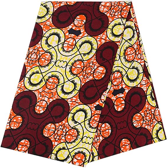 African Fabric 6 Yards Real Wax 100% Cotton Ankara Fabric for Party Dress 374