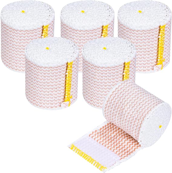 Elastic Bandage Wrap Compression Bandages 6PCS Cotton Elastic Bandage Wrap Roll with Closure for Injury Recovery and Sport Support