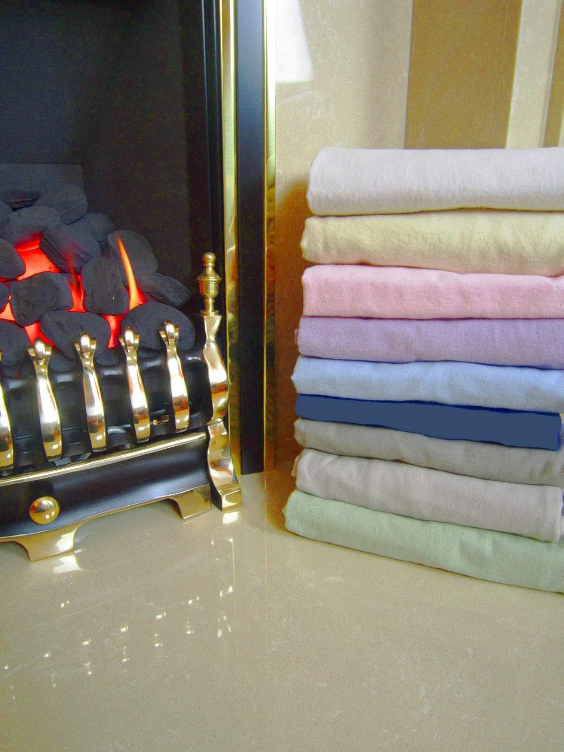 Double Bed 18" Deep Box Flannelette Fitted Sheet White 100% Brushed Cotton Soft Feel