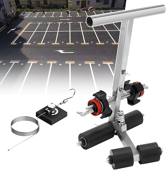 Court Line Tape Machine, Hand Pushed Floor Tape Applicator, Playing Field Line Striping Machines, for Basketball Court, Can Draw The Lines and Circles