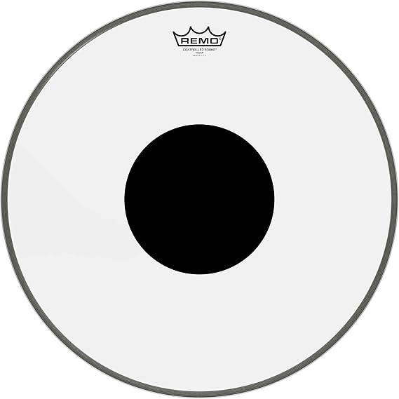 Remo drumhead CS Ambassador Transparent with Black Dot on head top bass drum 18" - CS-1318-10