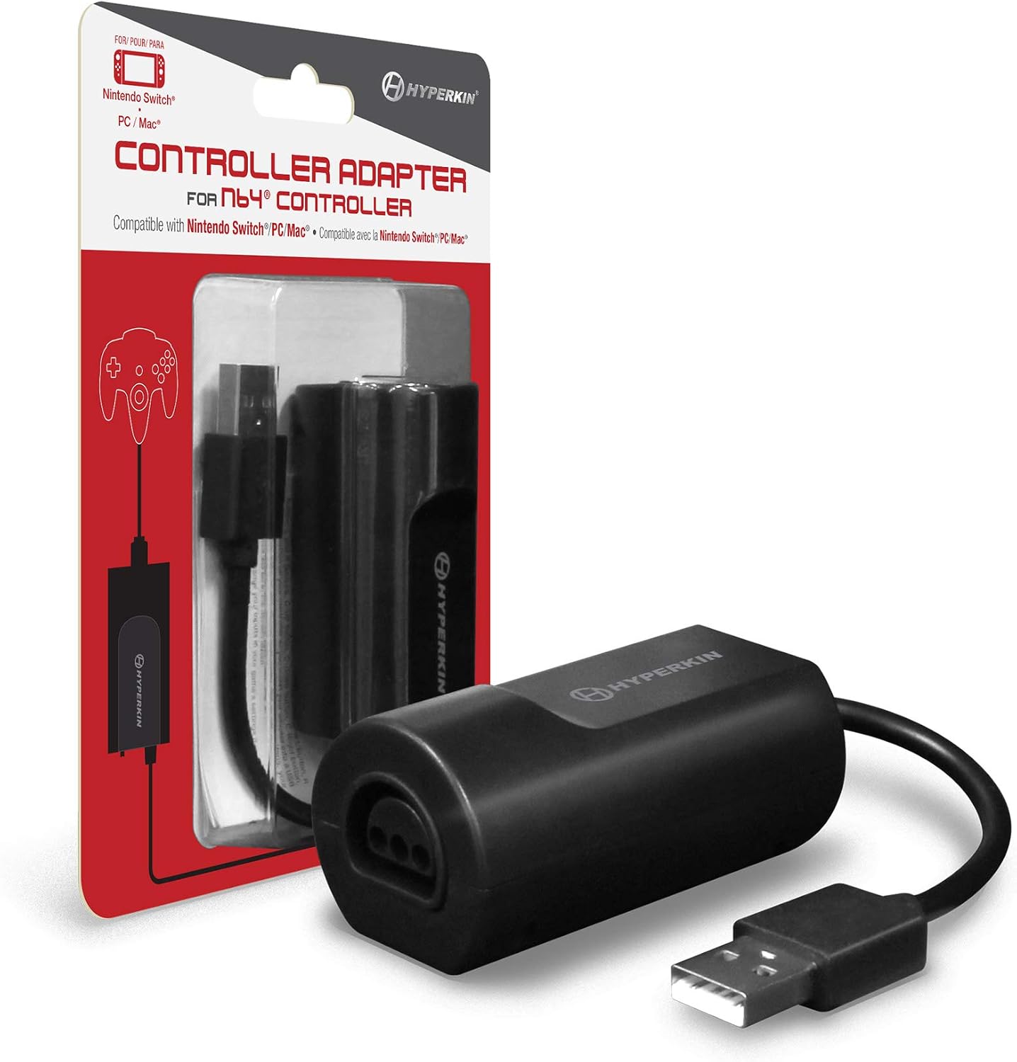 Adapter Controller Adapter for N64 ® Controller connecting the HYPERKIN N64 controller to Nintendo Switch ® PC Mac