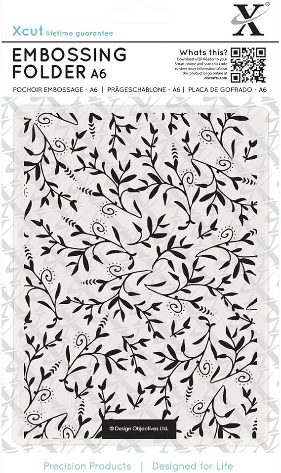 docrafts Xcut Universal A6 Embossing Folder, Foliage