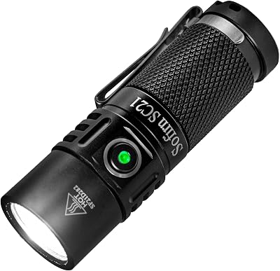 Sofirn SC21 Mini Small Flashlight 1000 Lumen, USB Rechargeable Keychain Light with Super Bright LH351D LED, Magnetic Tail, Small Pocket Sized EDC Flashlight High LumensBlack5000K