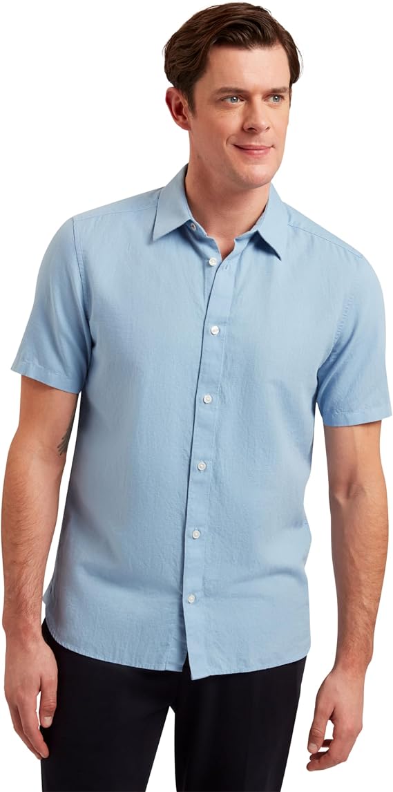 Ted Baker Men's Zefre-ss Regular Linen Shirt Shirt (Pack of 1)