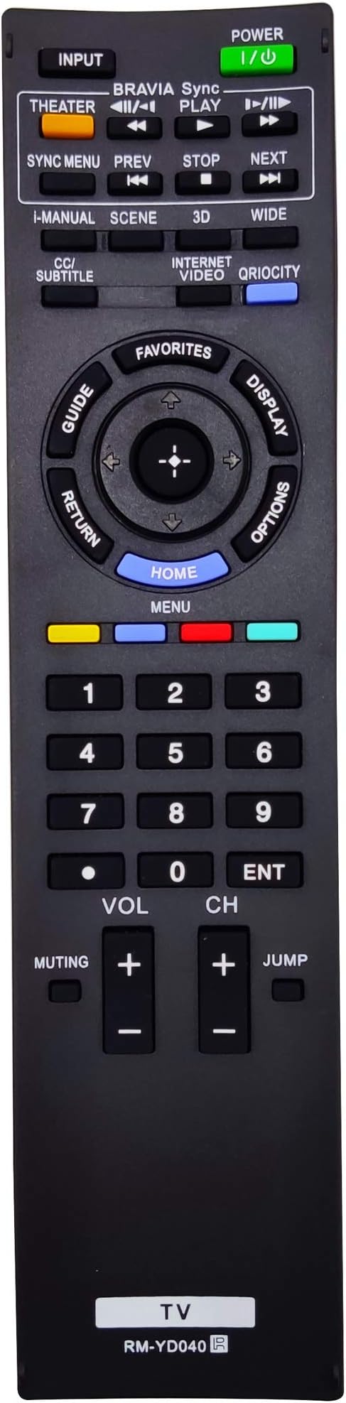 TV Remote Control for Sony KDL-22BX300, KDL-32BX300, KDL-32EX301, KDL-32EX400, KDL-32FA600, KDL-40EX401, KDL-46EX400, KDL-46EX401, KLV-32BX300, KLV-40BX400