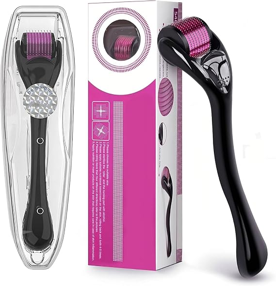 Derma Roller-Titanium 540 Micro Needle Roller for regeneration Beard & Hair Growth,Micro needling Roller,Trimmer Roller,Home Use Skin Care,Facial Wrinkles,Stretch Marks Skin Care (1.5mm)