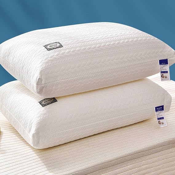 Sleeping Pillow for Stomach Sleeper Soft Down Filling Neck Comfortable Pillows for Sleeping Side Sleeper Pillows for Adults Skin-Friendly Bed Pillow Hotel Pillow for Bed Memory Foam 1pcs