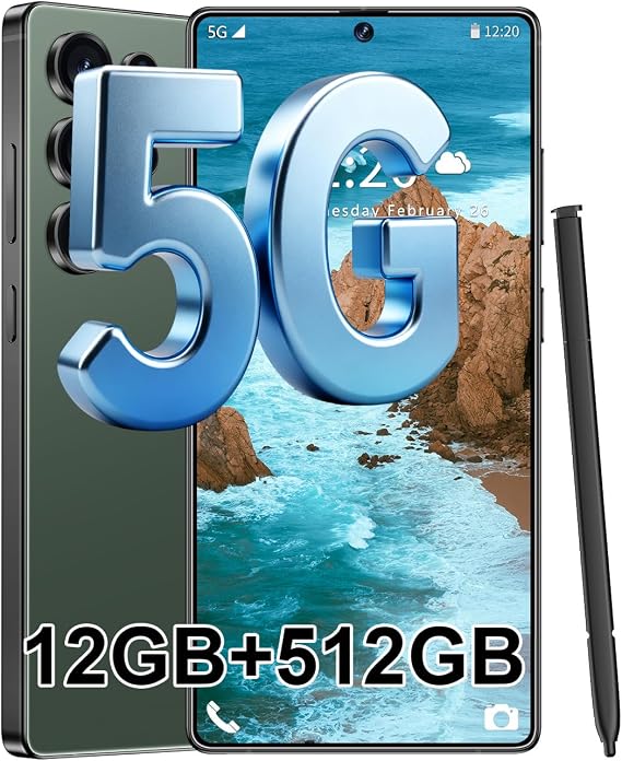 S26 Ultra 5G Unlocked Smartphone,16GB+512GB Cell Phone for Android 15, 6.99" Unlocked Cell Phone, 7000mAh, 68MP+108MP Dual Camera/Dual SIM/Fingerprint Lock/Face,Green2