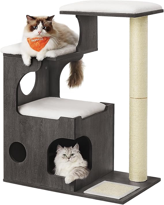 Feandrea Small Cat Tree for Kittens, Cat Condo with Scratching Posts