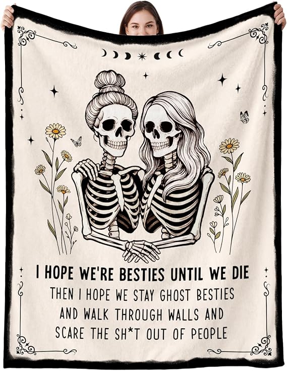Best Friend Birthday Gifts for Women, Flannel Bestie Blanket, 50" x 60"