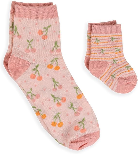 JuJuBe x Studio Oh! Baby Essentials Mama & Me Matching Socks - Mom & Baby Set, Ankle Socks for Infants 3-12 Months and Adult