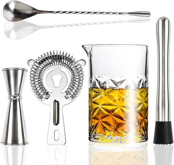 Cocktail Mixing Glass Kit, Bartender Gifts for Men