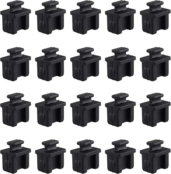 20PCS Silicone SFP-B HUB Anti Dust Stopper Plug Cap Cover for Protect Devices Data Port Black
