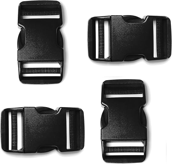 Side Release Buckle, Dual Adjustable No Sewing Clips Quick Release Buckle Replacement for Nylon Webbing Straps