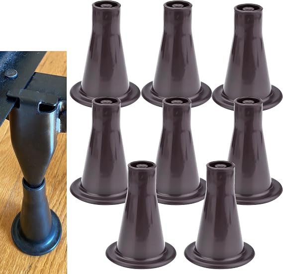8PCS Replacement Bed Frame Feet, Tall Sturdy Cone Bed Frame Legs Risers | Prevent Sliding, Sturdy, Stable, Durable, Easy to Install, Raise bed 2 13/16 inches