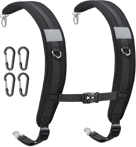 Backpack Straps, Backpack Shoulder Strap for Bags Strap Replacement Padded Bag Strap Adjustable Back Pack Attachment with Metal/Plastic Clips for Backpack Sprayer/Dry Bag