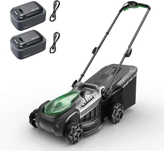 18" Electric Lawn Mower, 40V Self-Propelled Cordless Mower with 2x5.0Ah Batteries & Type-C Cables, Brushless Motor, 2-in-1 Mulching & Bagging, 6-Position Height Adjustment, for Small to Medium Yards