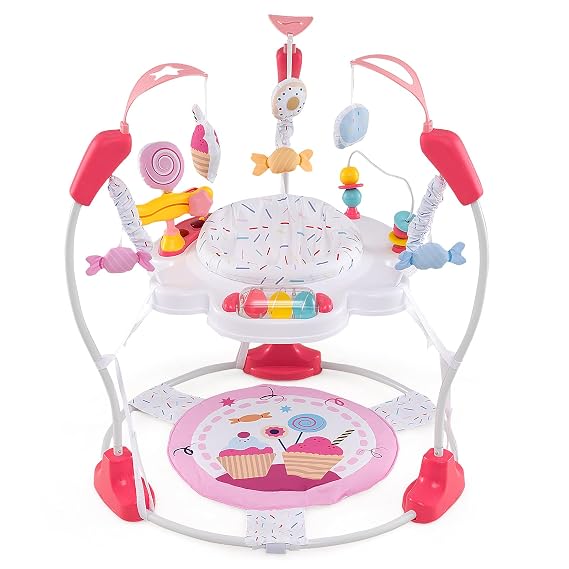 BABY JOY Baby Jumpers and Bouncers, Infant Activity Center with Music Lights Sounds, 360 Rotating Seat and 3 Adjustable Heights, Baby Play and Learning Center for 6-12 Months