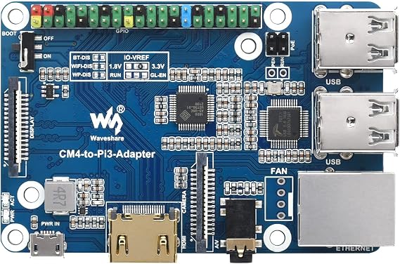 Waveshare CM4 to 3B Adapter B, Alternative Solution for Raspberry Pi 3 Model B/B+
