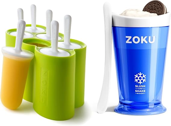 ZOKU Classic Pop Molds and Blue Slushie Cup Bundle